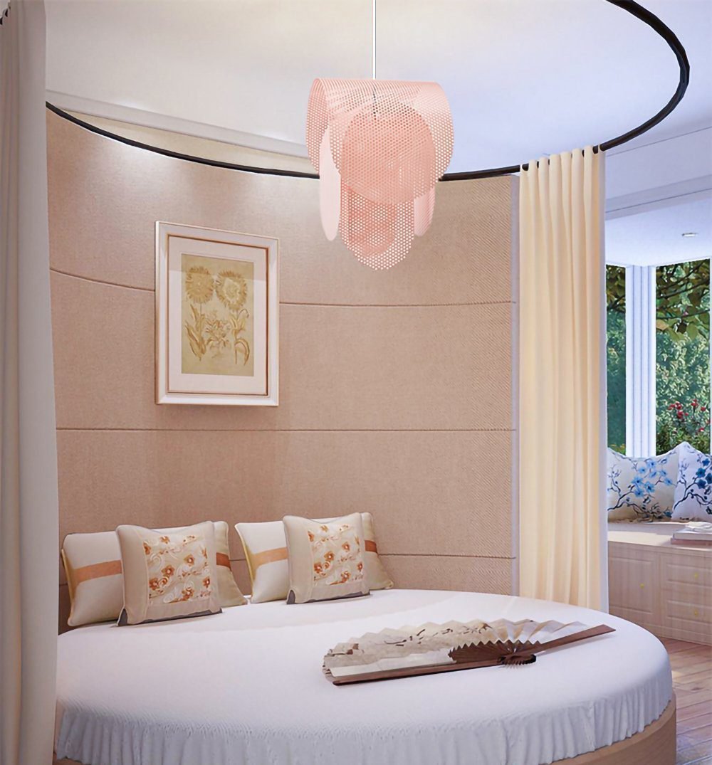 Metal Pendant Lamp with Perforated Shade