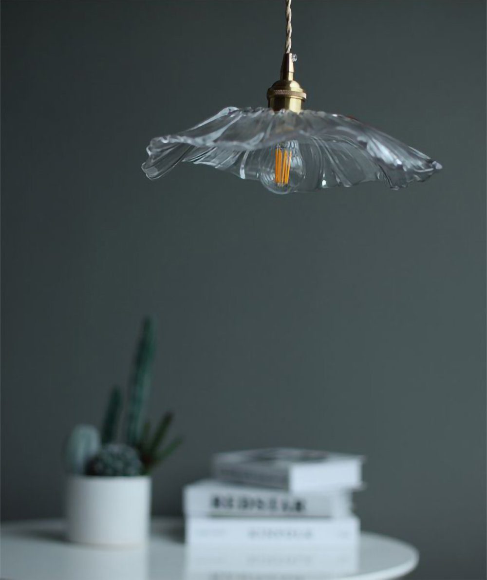 Retro Lotus Creative Glass Pendant Lamp