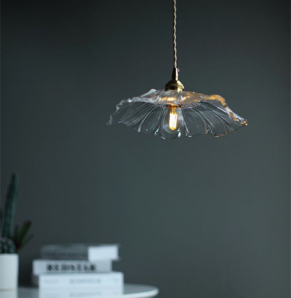 Retro Lotus Creative Glass Pendant Lamp