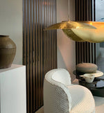 Hammered Brass Hanging Pendant Light