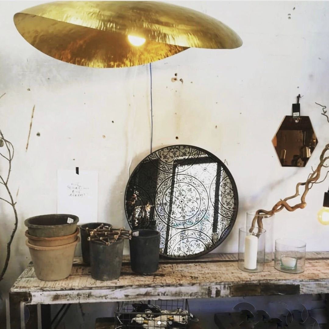 Hammered Brass Hanging Pendant Light