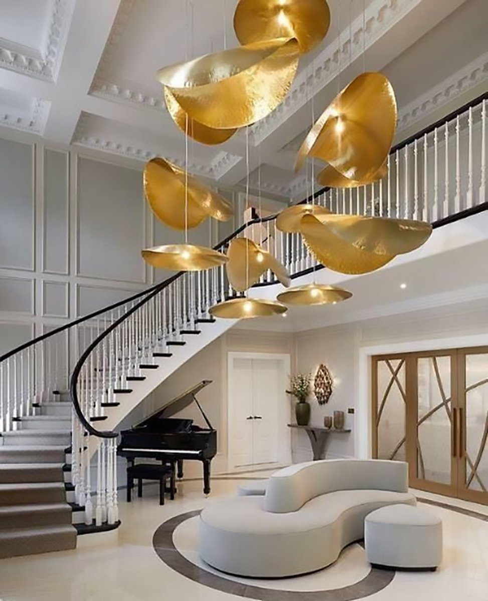 Hammered Brass Hanging Pendant Light