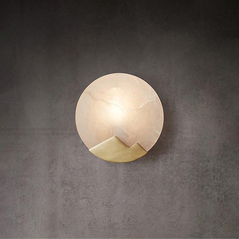 Polished Brass Wall Sconce with Alab