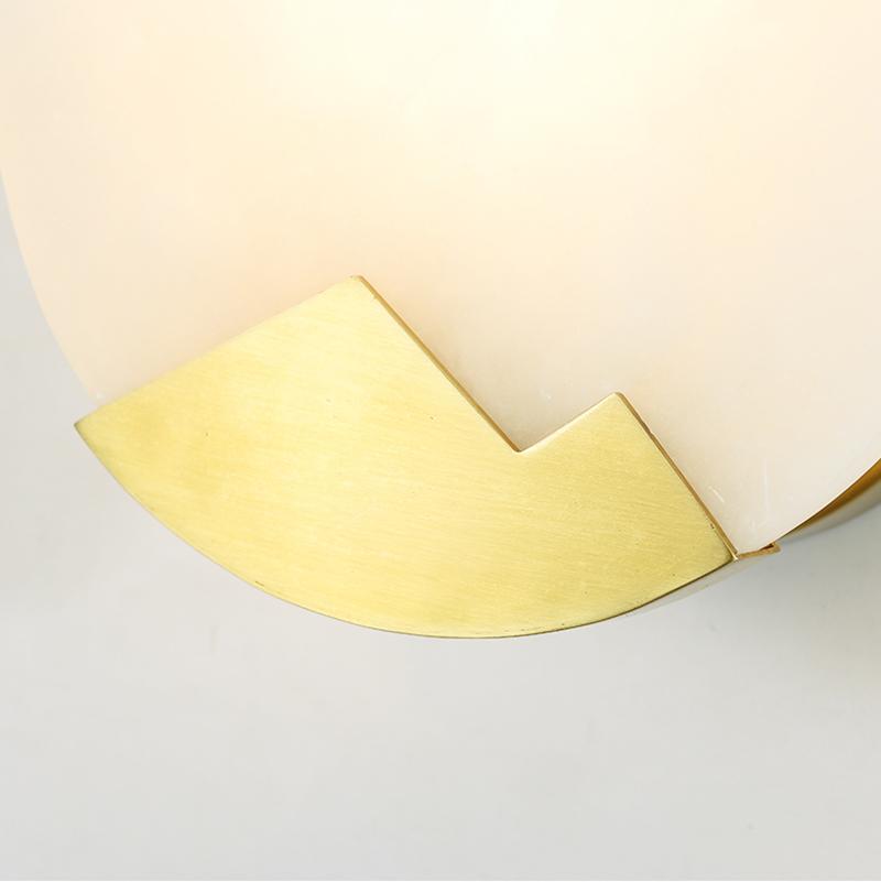 Polished Brass Wall Sconce with Alab