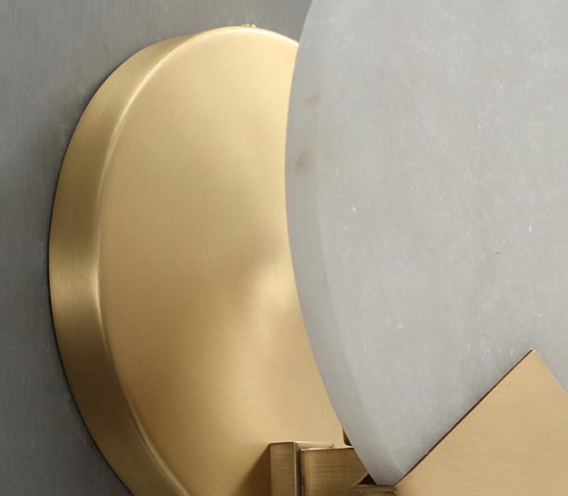 Polished Brass Wall Sconce with Alab