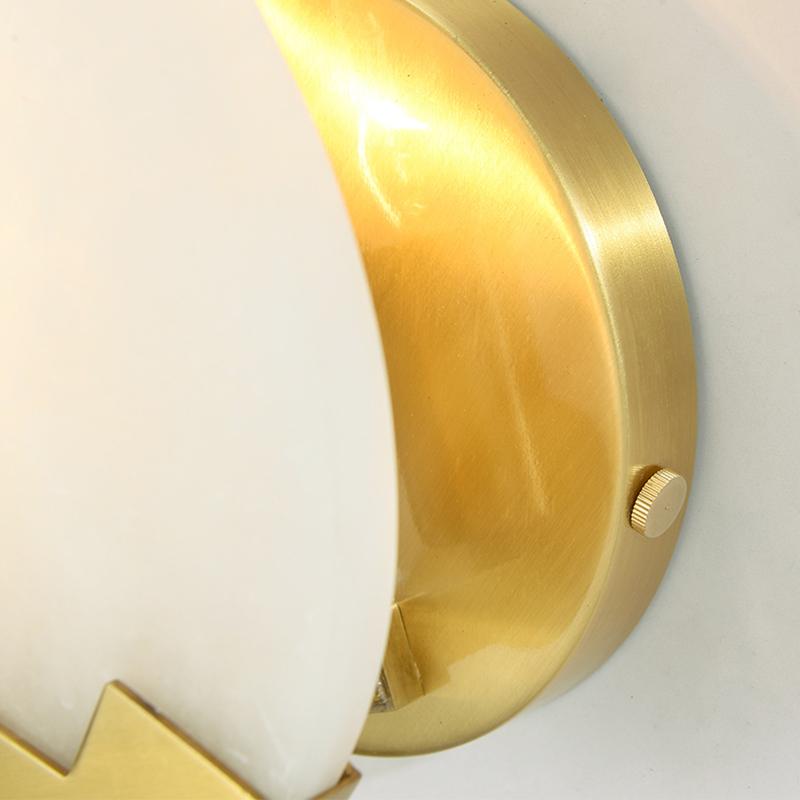 Polished Brass Wall Sconce with Alab