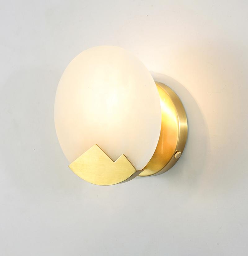 Polished Brass Wall Sconce with Alab