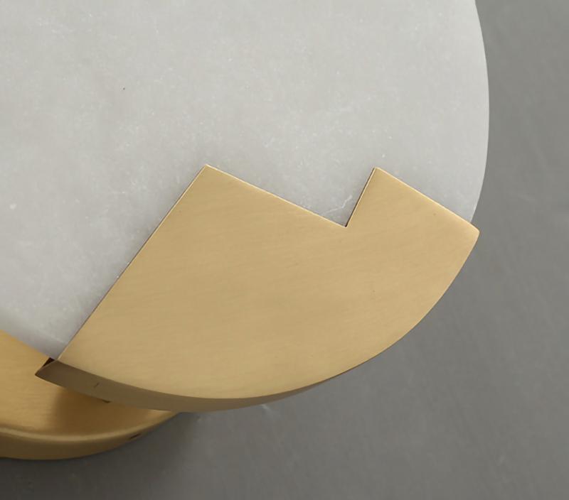 Polished Brass Wall Sconce with Alab