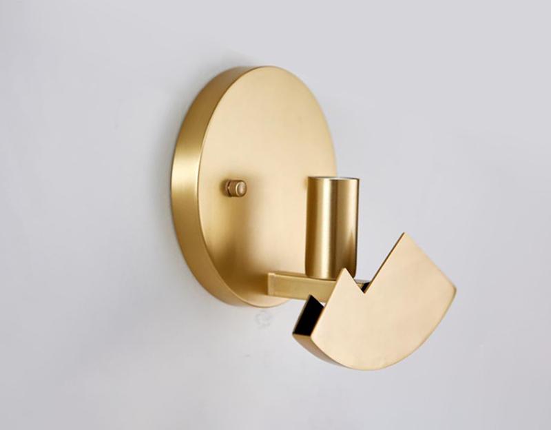 Polished Brass Wall Sconce with Alab