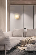 Polished Brass Wall Sconce with Alab