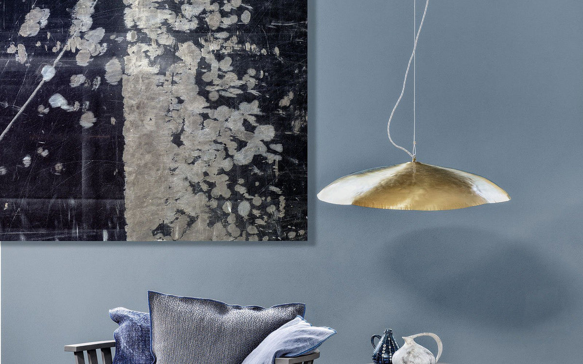 Hammered Brass Hanging Pendant Light
