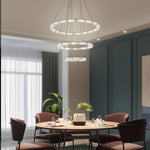 3 4 Light Led Tiered Chandelier Led Crystal Ring Hanging Pendant Light
