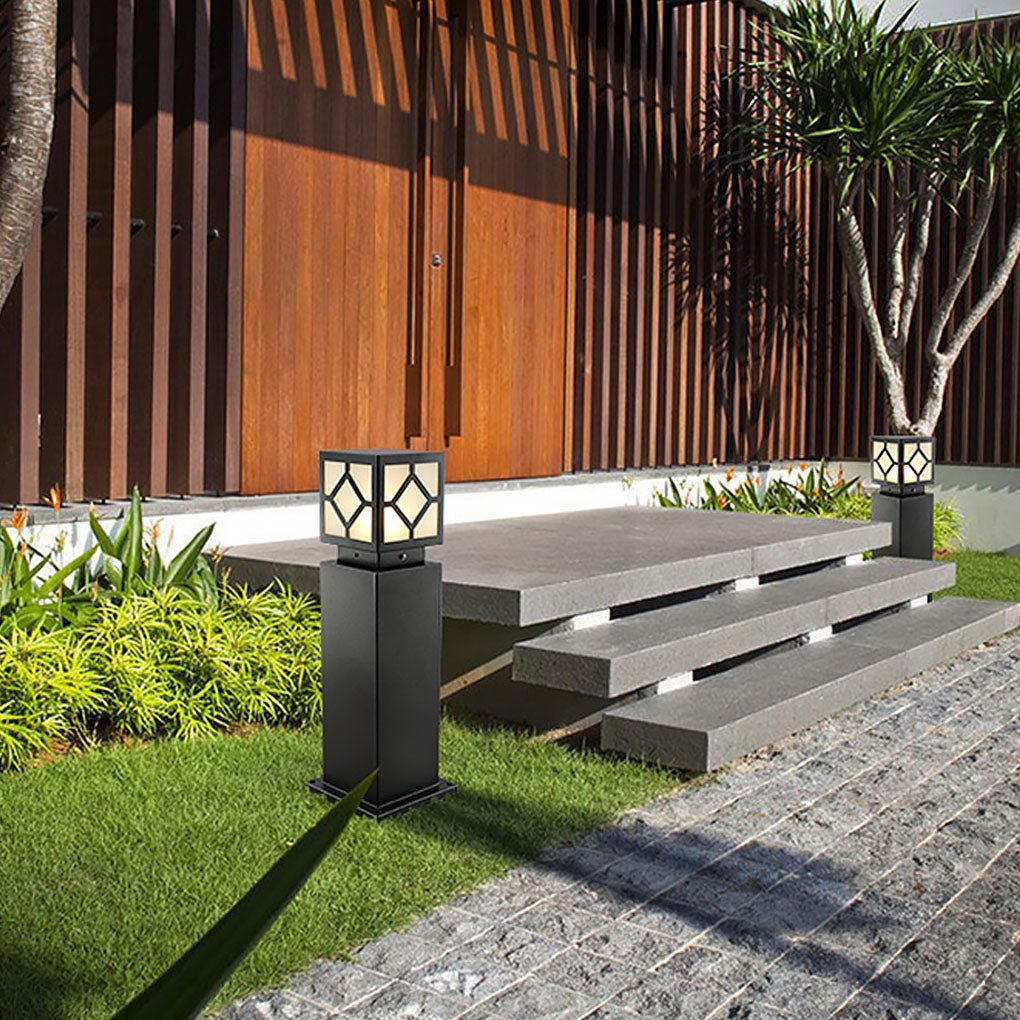 Retro European Square Outdoor Waterproof Led Garden Light Solar Landscape Decorative Lamp