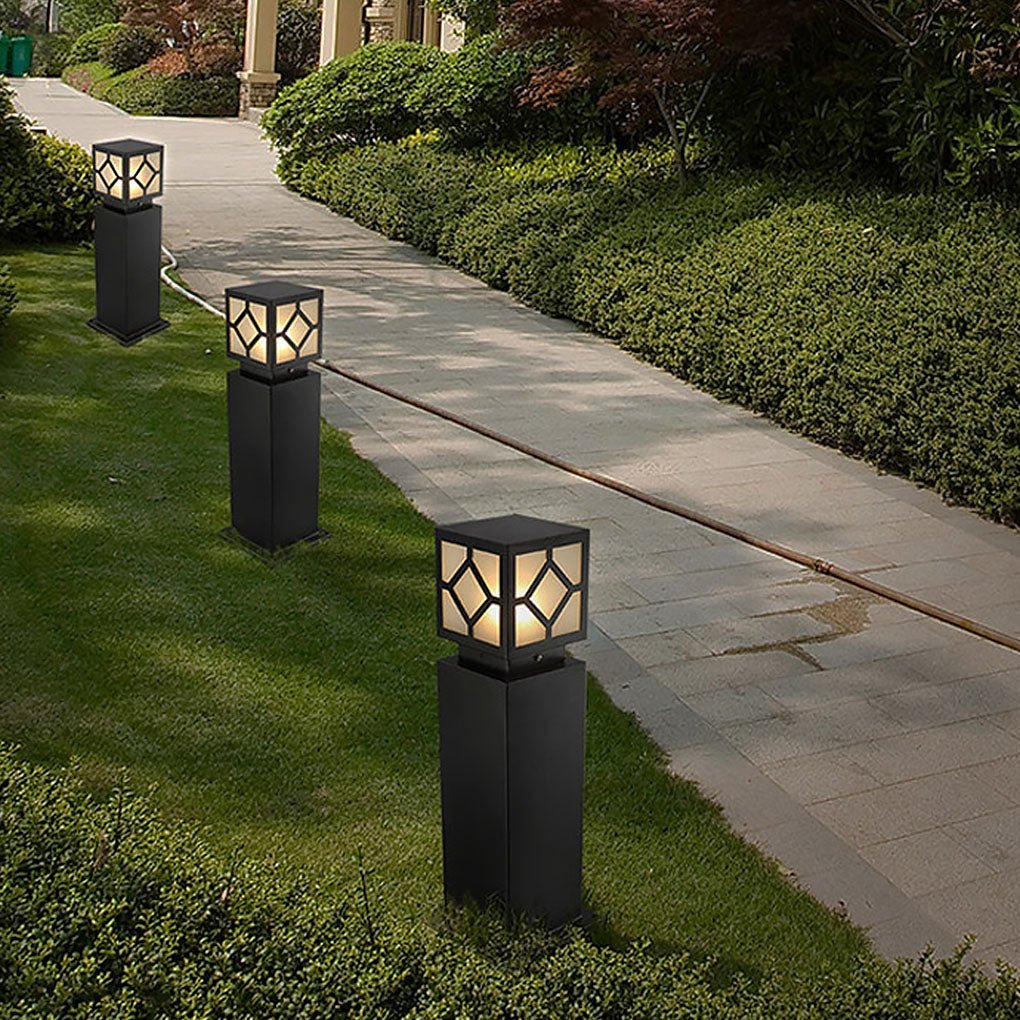 Retro European Square Outdoor Waterproof Led Garden Light Solar Landscape Decorative Lamp