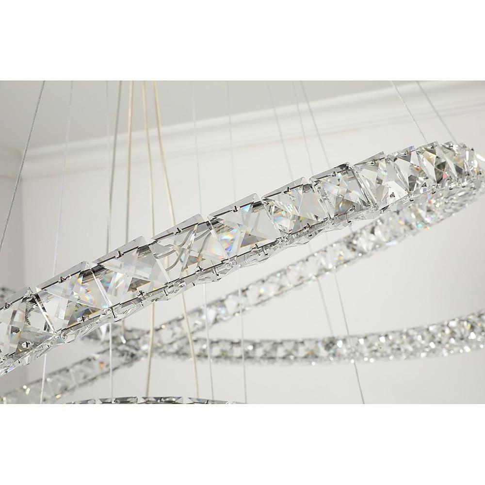 3 4 Light Led Tiered Chandelier Led Crystal Ring Hanging Pendant Light