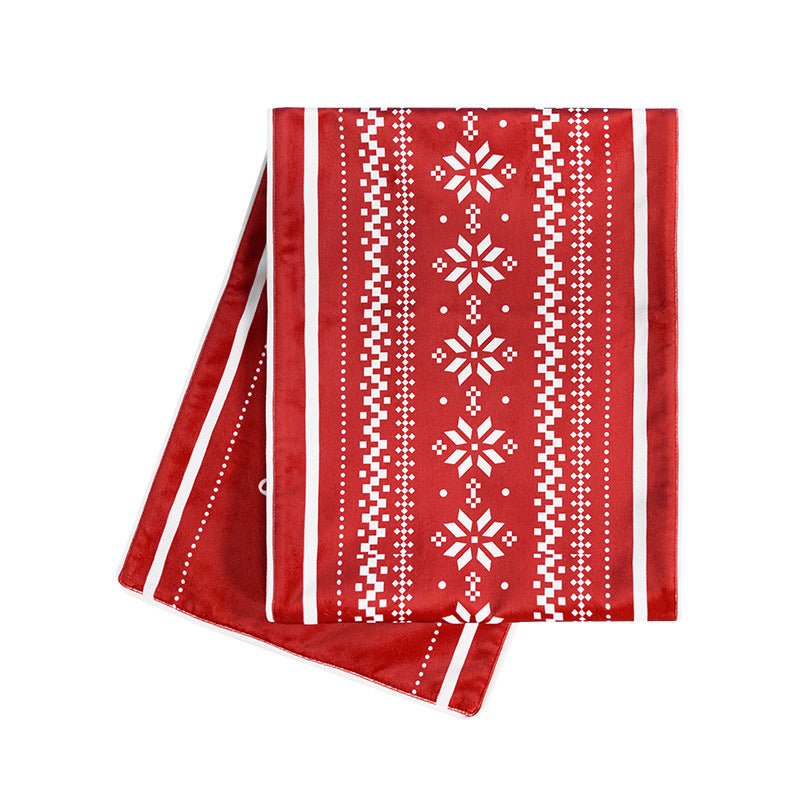 Christmas Double Pile Pom Pom Table Flag