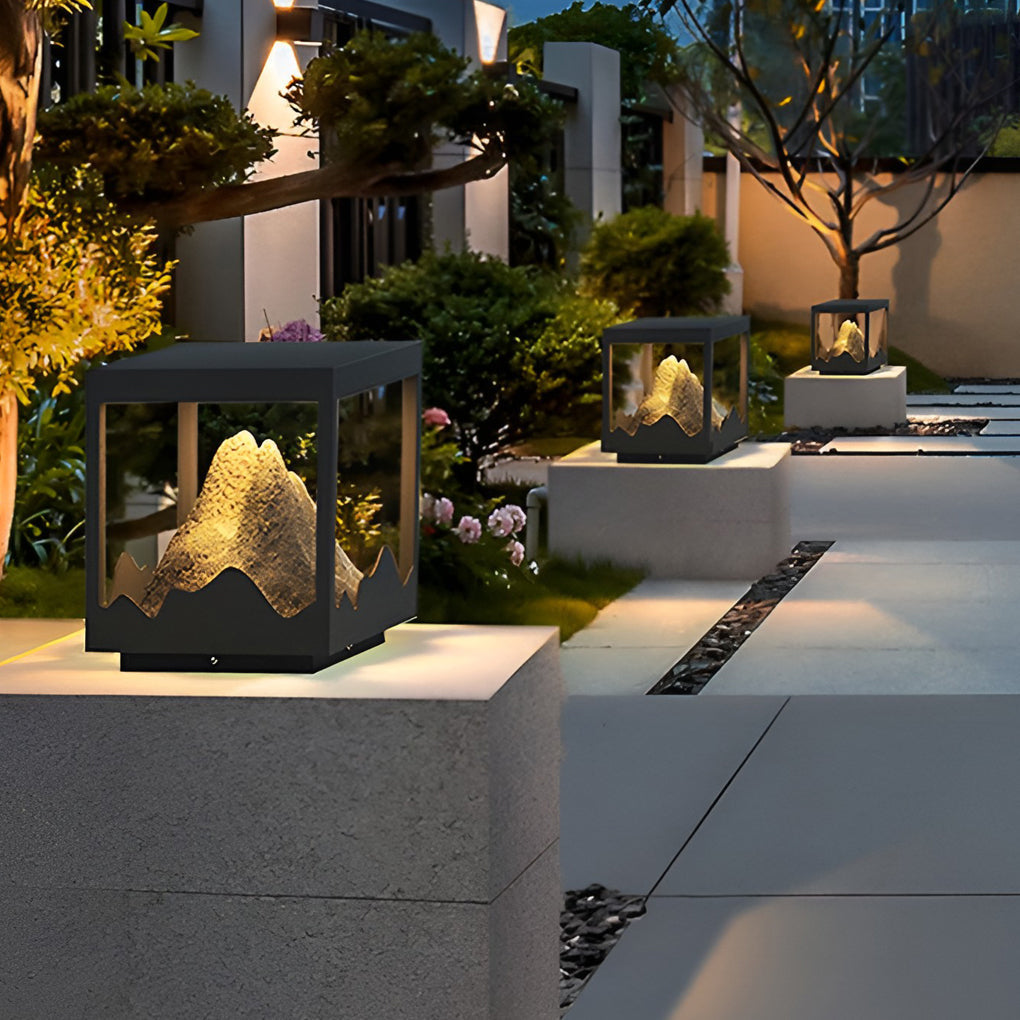 Outdoor Solar Waterproof Mountain Landscape Decorative Lighting Column Light