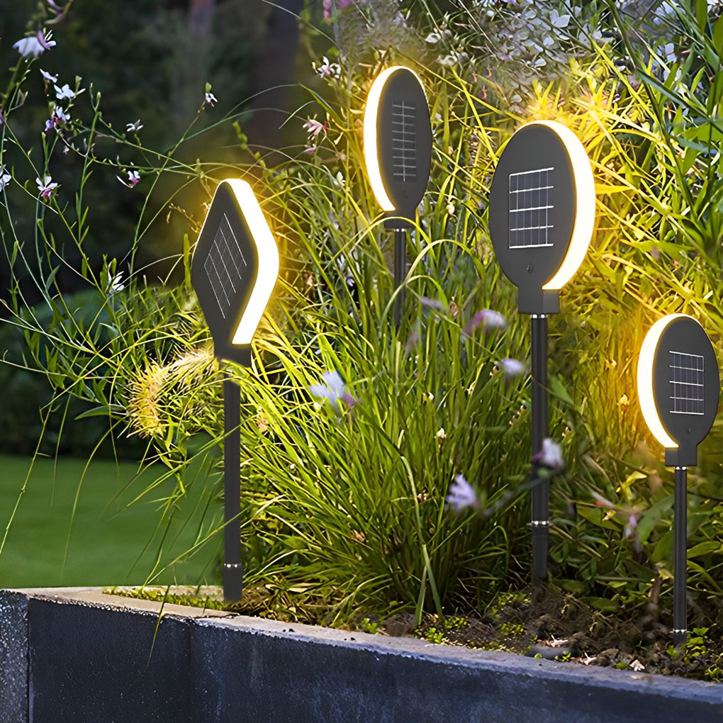 Circular Geometric Shape Solar Lawn Light Ha077950