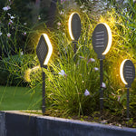 Circular Geometric Shape Solar Lawn Light Ha077950