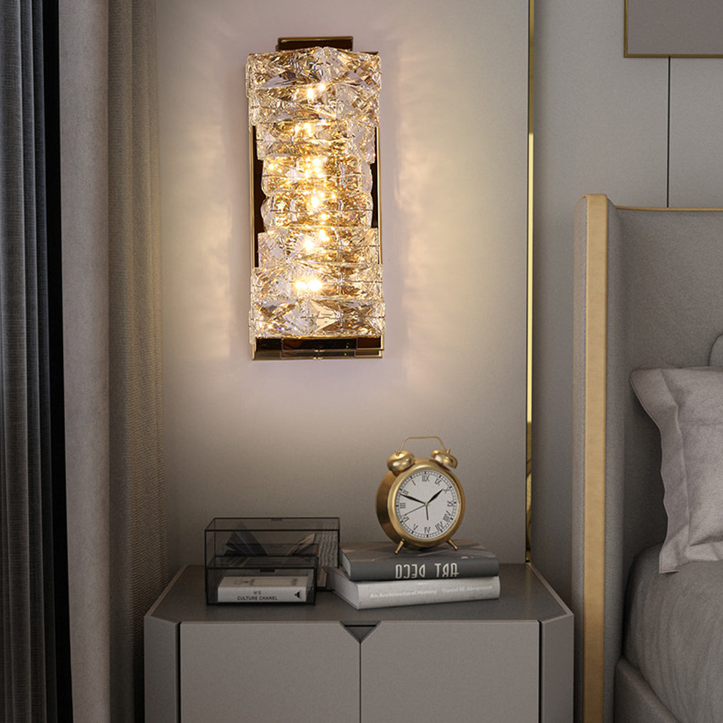 Creative Crystal Three Color Light Led Modern Wall Sconce Lighting Wall Lamp
