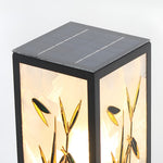 Square Landscape Pattern Led Vintage Solar Outdoor Path Lights Post Lights