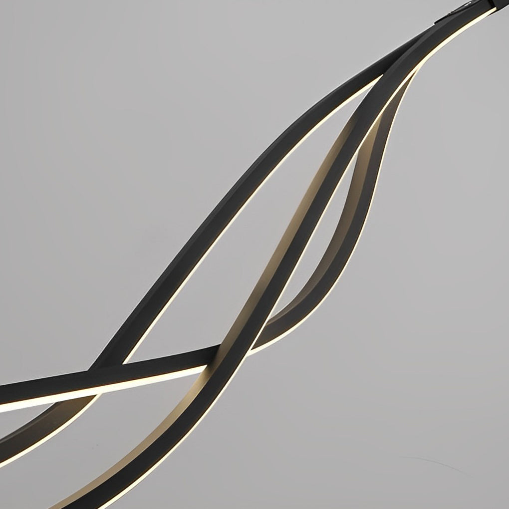 Long Waves Lines Stepless Dimming with Remote Nordic Chandelier Light