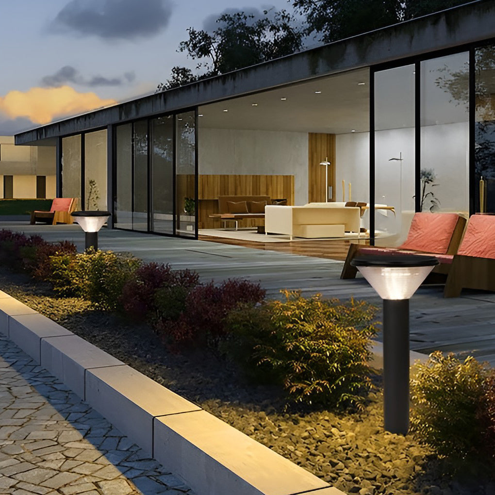 Round Light Control Induction Solar Pathway Lights
