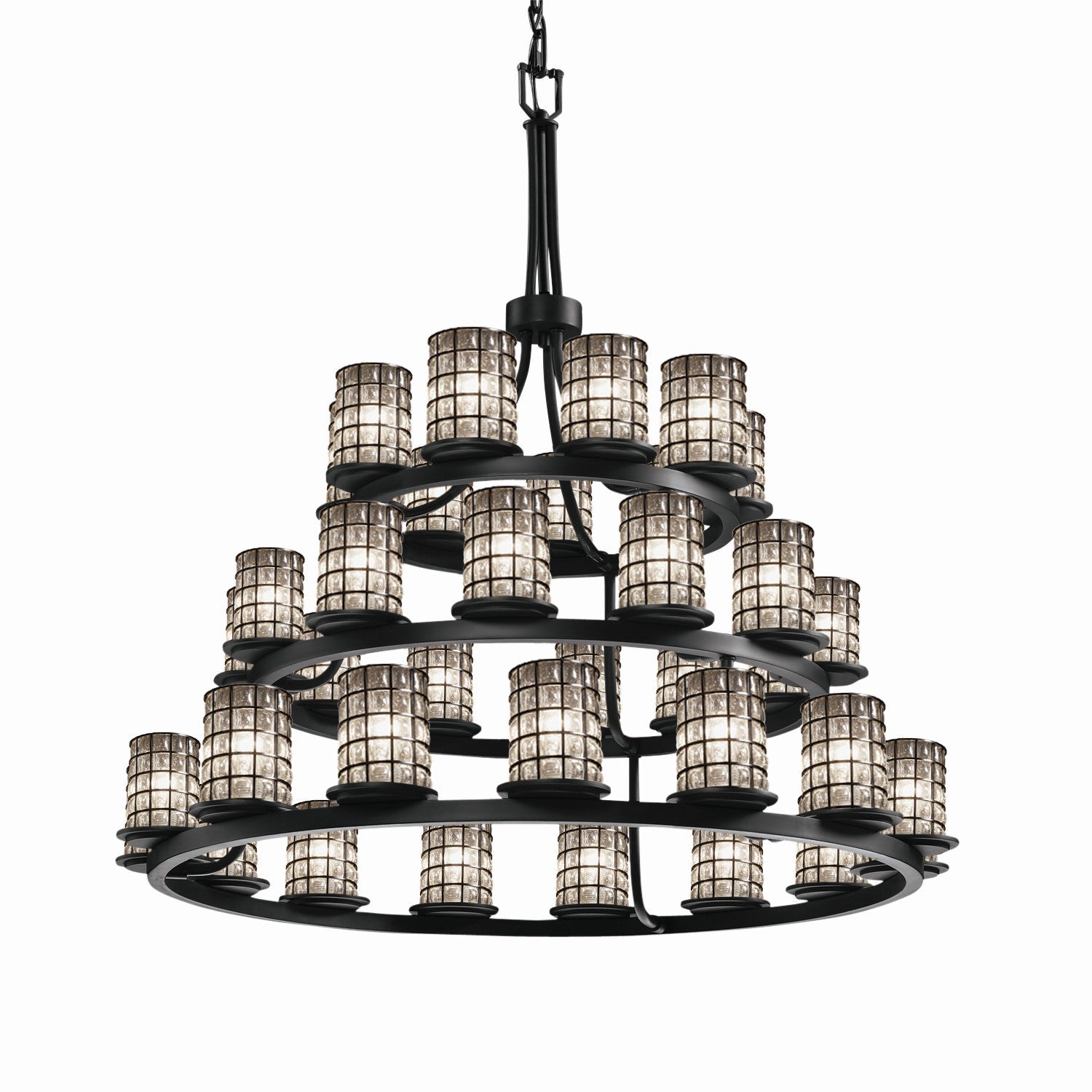 Wire Glass 36 Light Chandelier