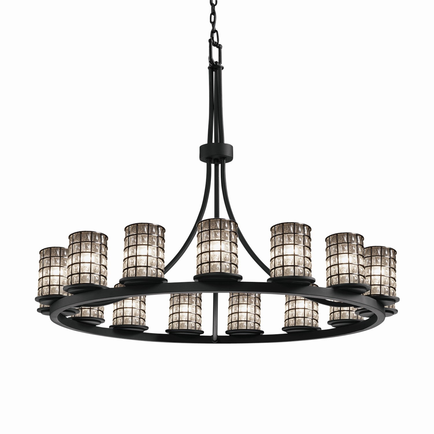 Wire Glass 15 Light Chandelier