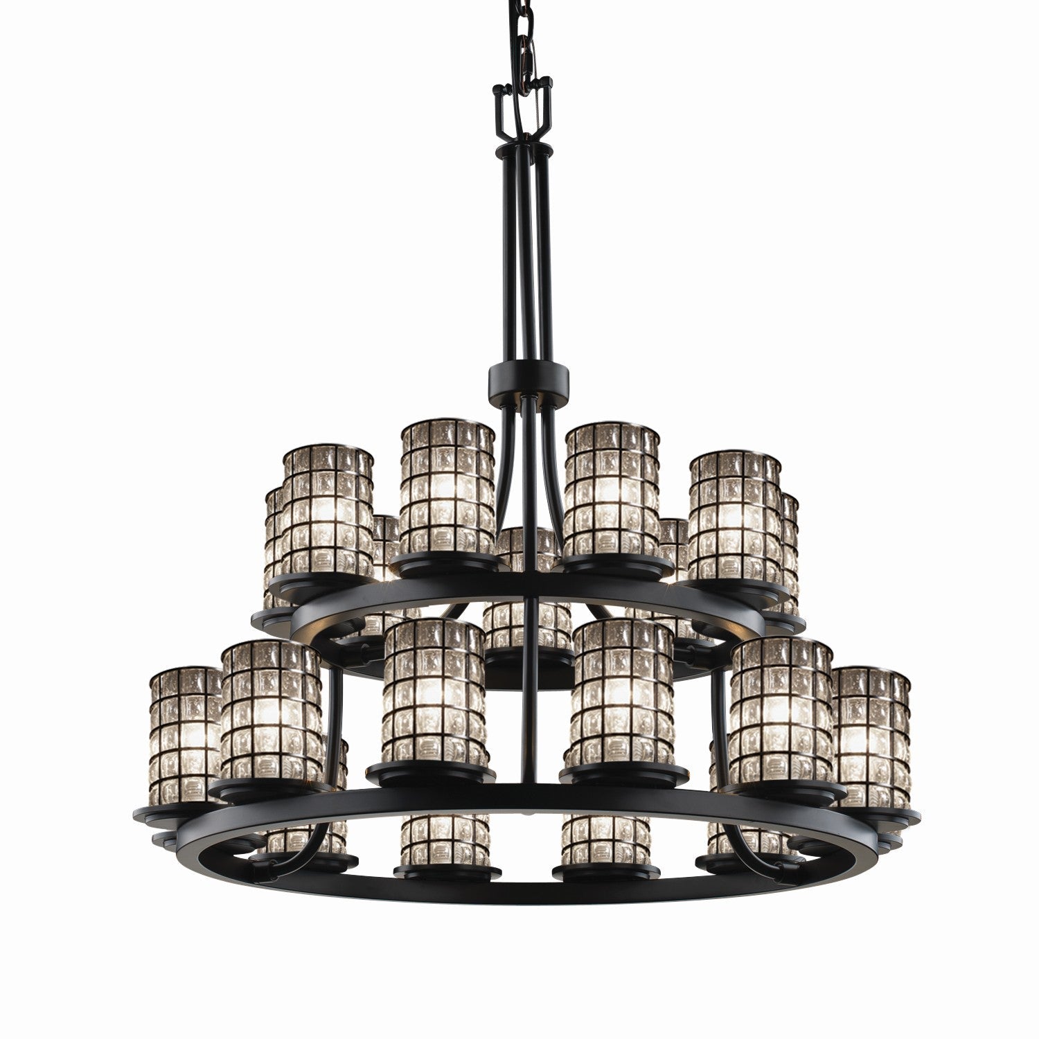 Wire Glass 21 Light Chandelier