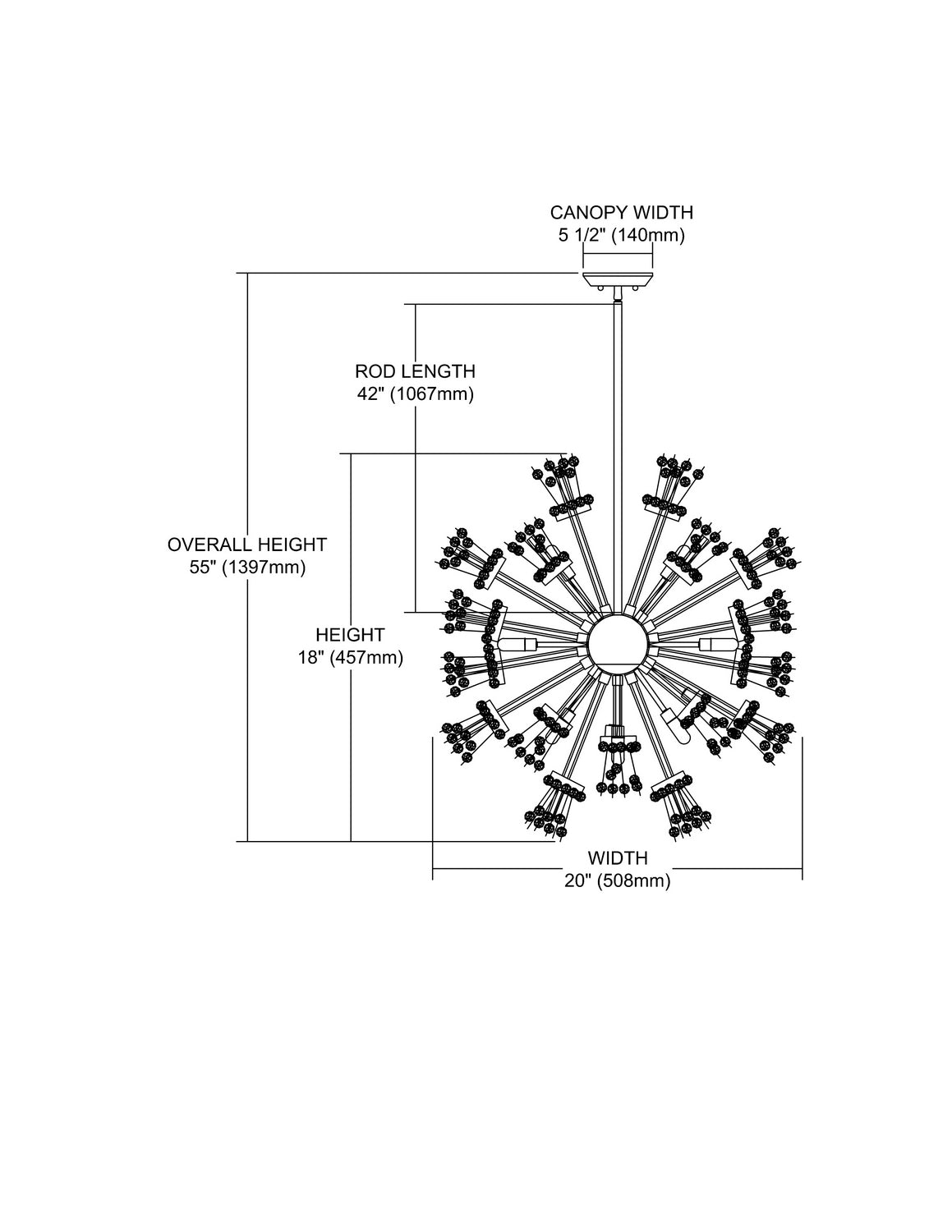 Starburst 15 Light Chandelier