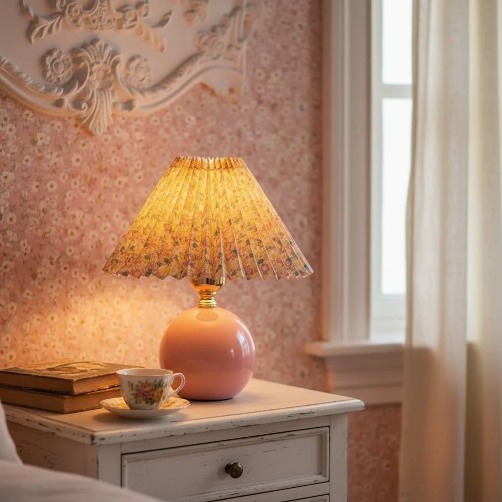 retro-floral-ceramic-and-fabric-table-light