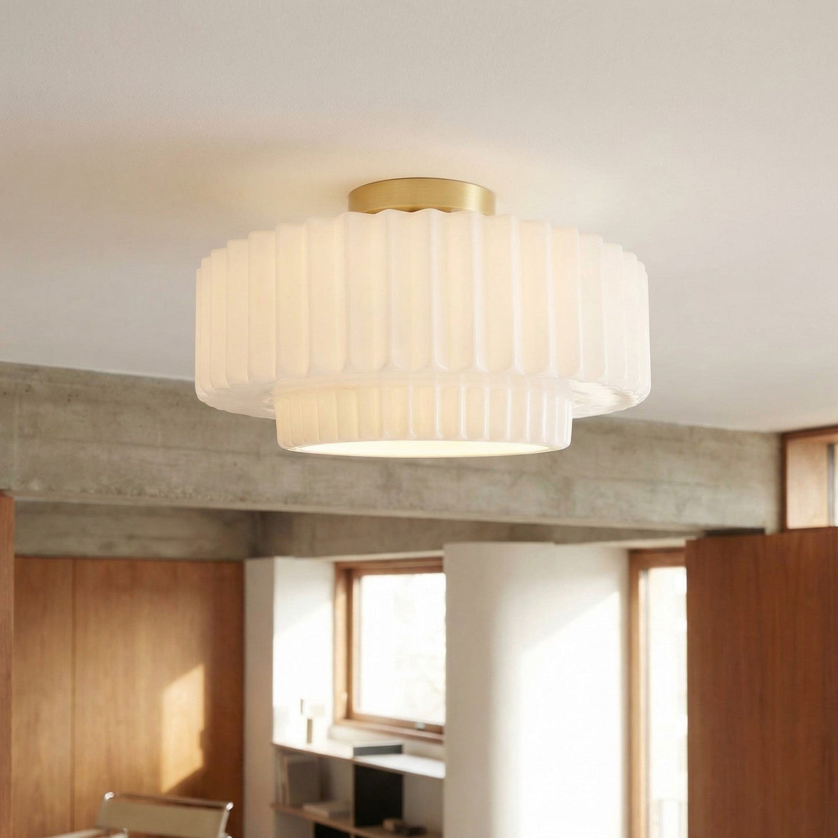 bryn-modern-round-ceramic-pleated-semi-flush-mount-light