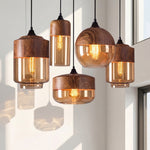 nordic-woody-metal-pendant-led-light-with-tea-colored-glass-shade