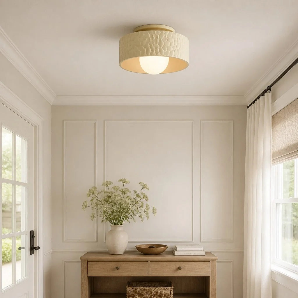 modern-textured-drum-shade-flush-mount-ceiling-light