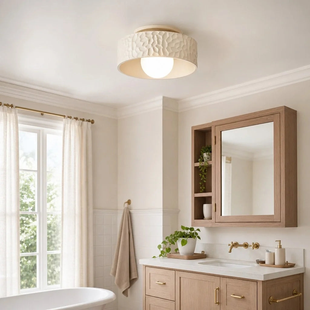 modern-textured-drum-shade-flush-mount-ceiling-light