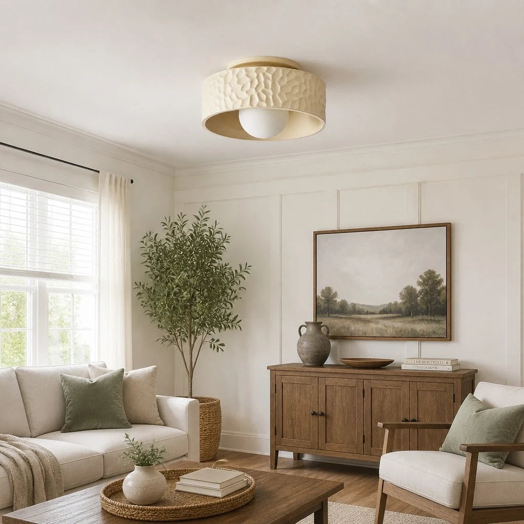 modern-textured-drum-shade-flush-mount-ceiling-light
