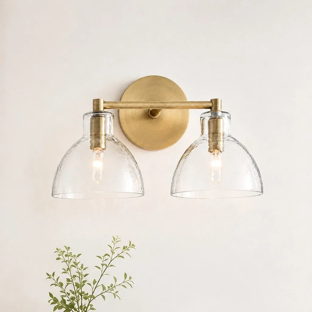 antique-brass-recycled-glass-wall-sconce-indoor-for-bathroom