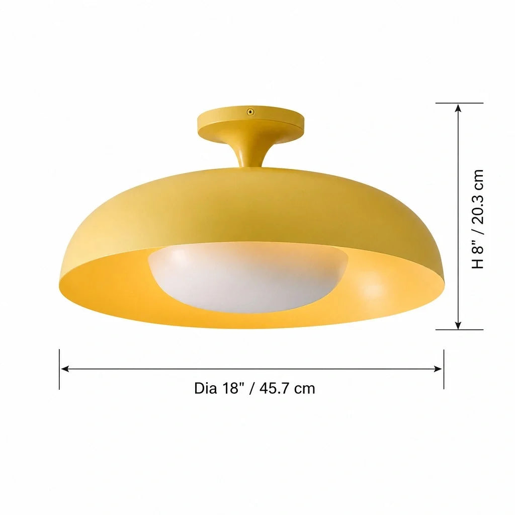 modern-yellow-metal-round-ceiling-light
