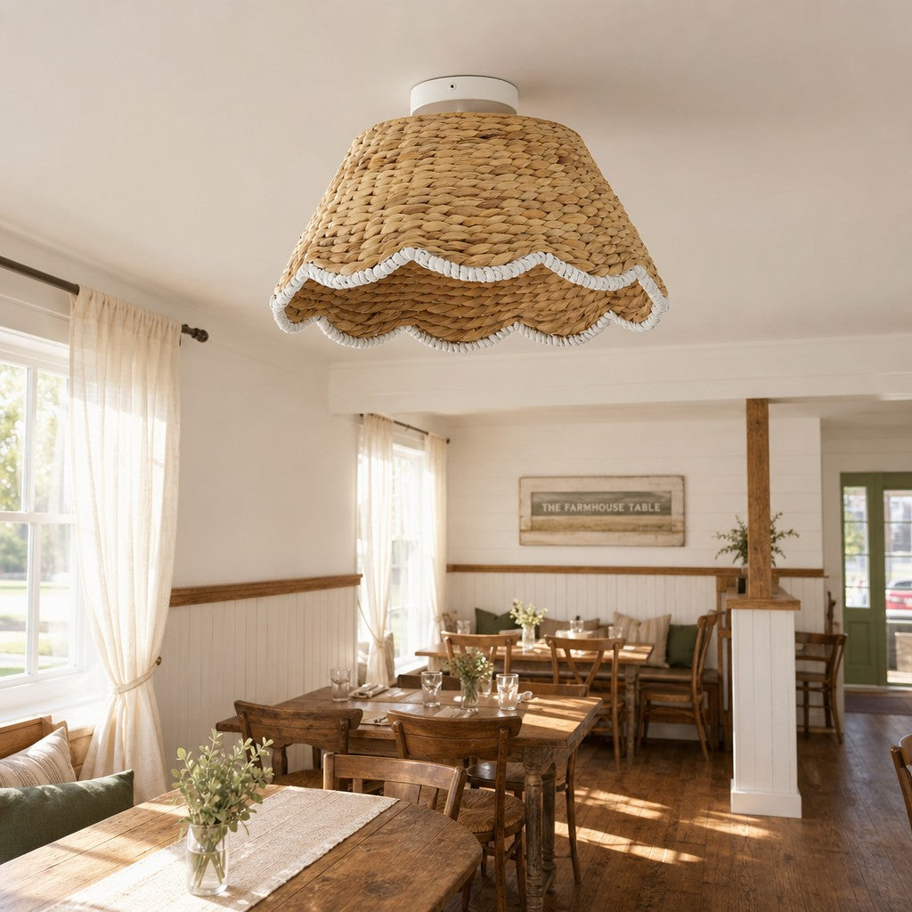 bohemian-style-scallop-rattan-flush-mount-ceiling-light