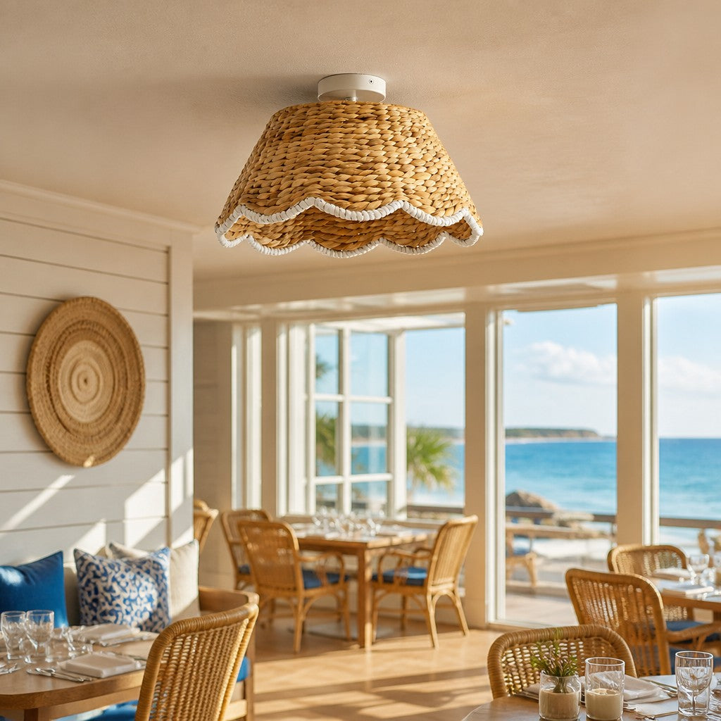bohemian-style-scallop-rattan-flush-mount-ceiling-light