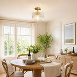 farmhouse-ribbed-glass-drum-shade-brass-semi-flush-mount-ceiling-light
