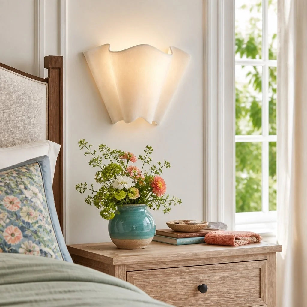 issac-modern-ivory-floral-linen-wall-lamp