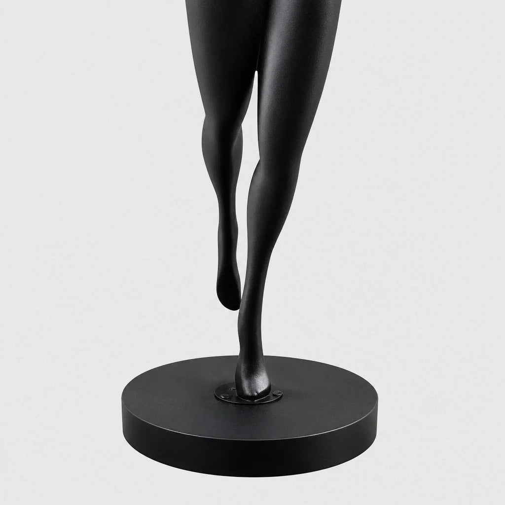 hermes-modern-minimalist-resin-lady-sculpture-sphere-glass-shade-floor-light