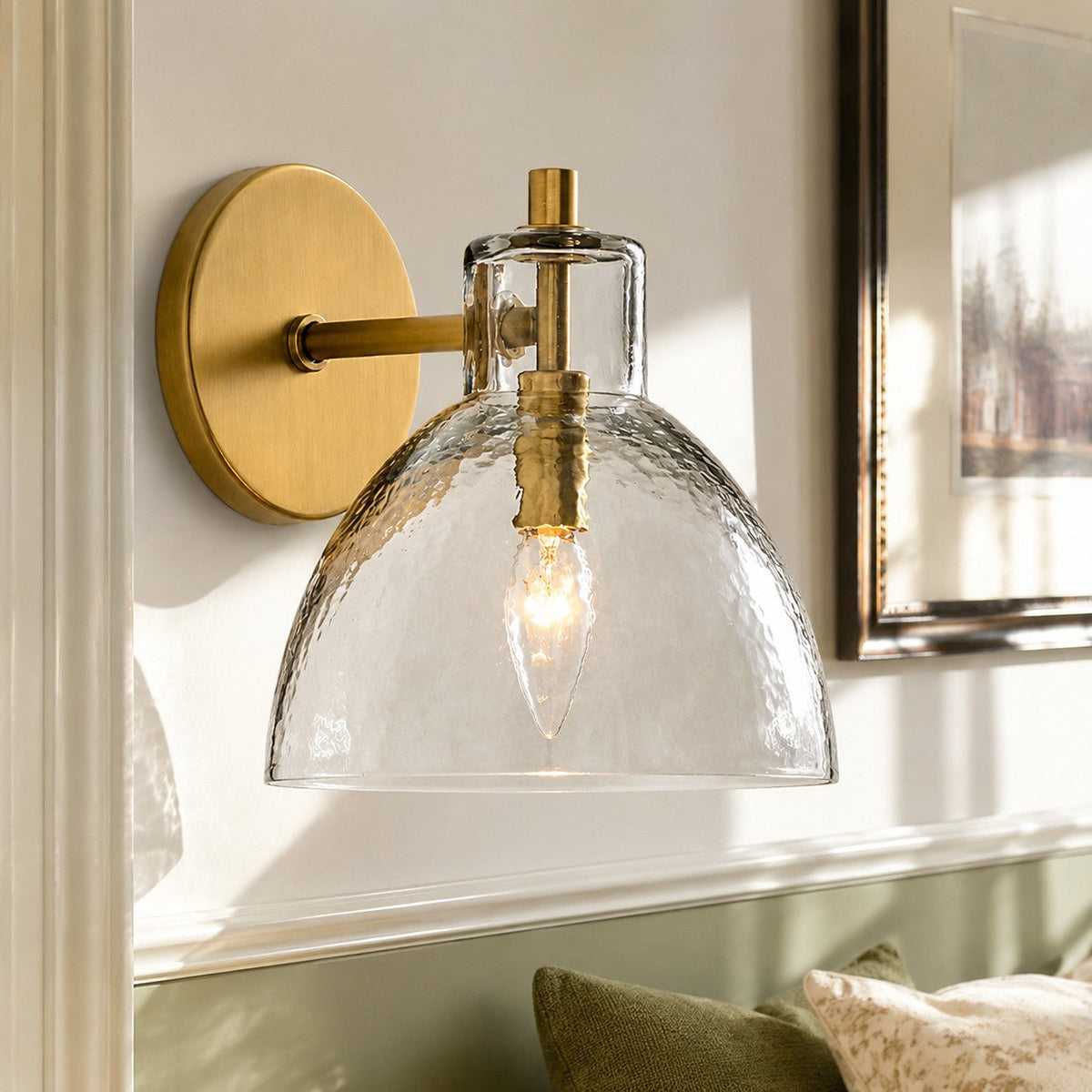 antique-brass-recycled-glass-wall-sconce-indoor-for-bathroom