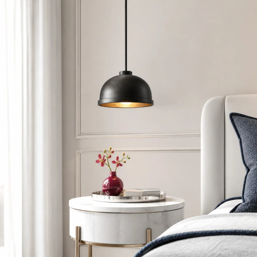 mabel-black-cast-aluminum-dome-pendant-light