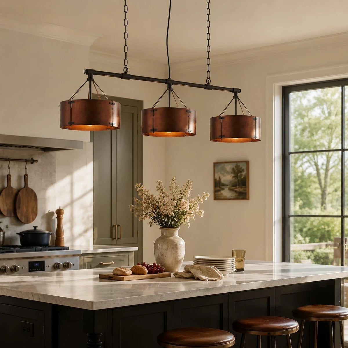 tobin-vintage-industrial-bronze-drum-shade-chandelier