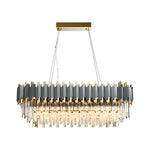 6 8 Light Crystal Layered Chandelier Dimmable Dining Room Pendant Lighting