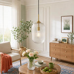 modern-farmhouse-ribbed-clear-glass-pendant-light-for-kitchen-island