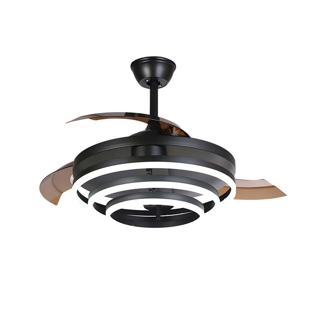 Modern 41' Retractable Ceiling Fan with LED Lights and Remote Control